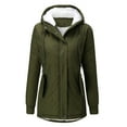 thumbnail image 2 of Lisingtool jackets for women Winter Overcoat Women's Jacket Thick Outwear ' Lined Hooded Coat Warm Trench Women's Coat winter coats for women Army Green, 2 of 8