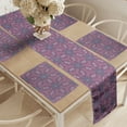 thumbnail image 2 of Ambesonne Oriental Table Runner & Placemats, Detailed Ethnic Ornaments, Placemat 4 pcs + Runner 14"x72", Pale Eggplant Pink, 2 of 2