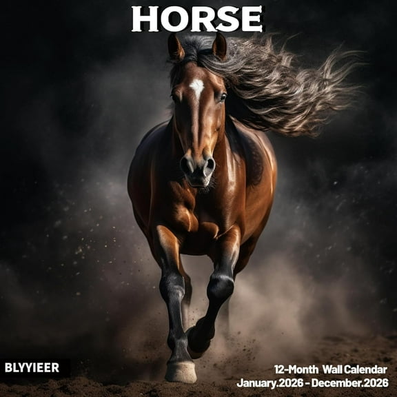 2026 Wall Calendar,Calendar 2026,Horse Cattle Monthly Wall Calendar, 12" x 24" Open,Family Planner Calendar, Home & Office Organizer,Hangable