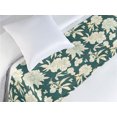 thumbnail image 3 of Floral Bed Runner, Repetitive Rose Pattern on Forest Like Backdrop Vintage Outline Flowers, Decorative Accent Bedding Scarf for Hotels Homes & Guest Rooms, Twin, Hunter Green and Cream, by Ambesonne, 3 of 3