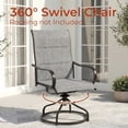 thumbnail image 5 of Pirecart Padded Patio Swivel Chairs Set of 4, Outdoor Dining Chairs W/ Metal Frame & Armrest, 360° Rotation, High Back Textilene Patio Dining Chairs, Gray, 5 of 8