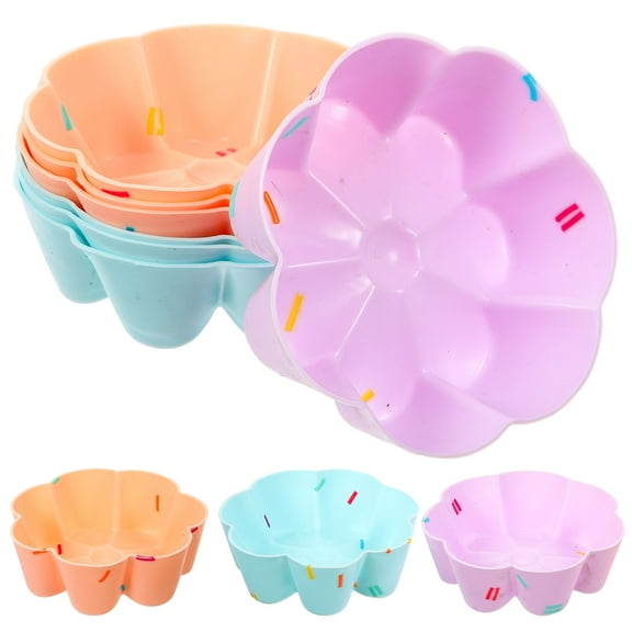 SOPOTUTU 12-Piece Silicone Baking Molds Set for Muffins and Cakes, Flower Shape, Non-Stick, Dishwasher Safe