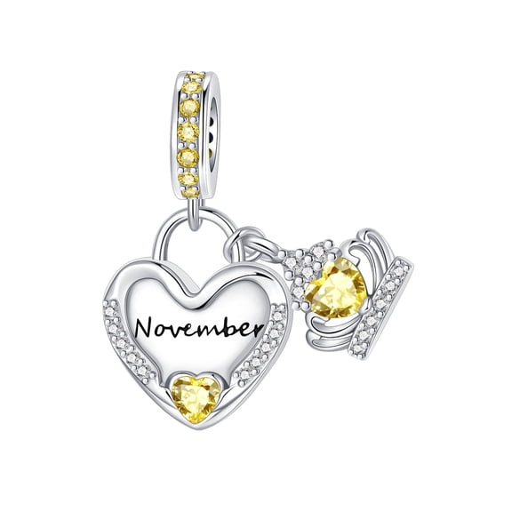 ARVALILS 925 Sterling Silver November Birthstone Heart Pendant, Accessory for Women's Special Moments Bracelets & Necklaces