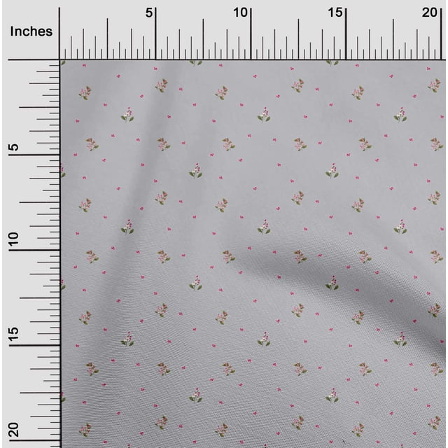 oneOone Polyester Lycra Fabric Leaves & Flower Floral Print Fabric by Yard 56 Inch Wide