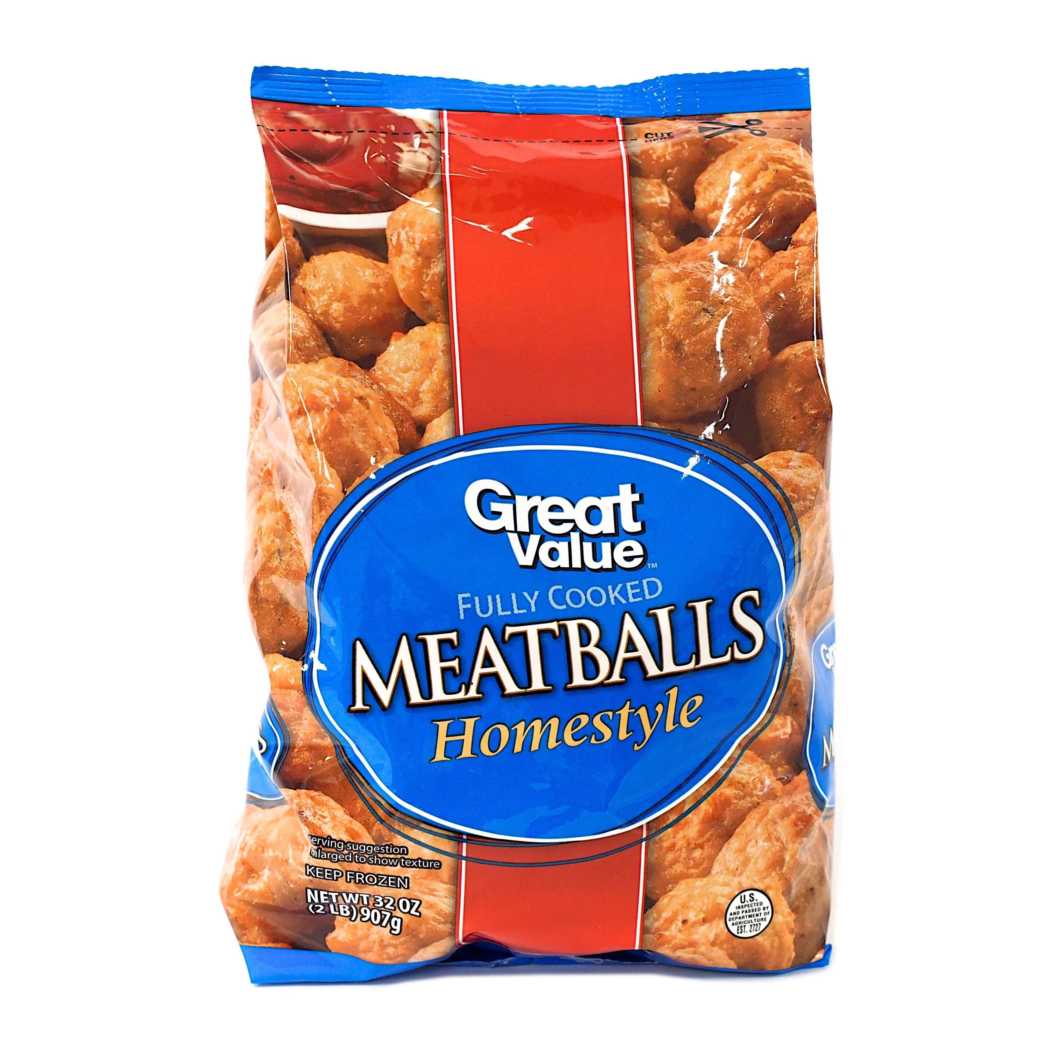 Great Value Fully Cooked Homestyle Meatballs, 32 oz