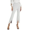 thumbnail image 3 of Inevnen Women's Split Front Cropped Pants Elastic High Waist Elegant Flare Leg Capri with Pockets, 3 of 7