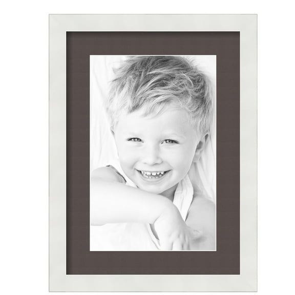 ArtToFrames 12.5x18" Matted Picture Frame with 8.5x14" Single Mat Photo Opening Framed in 1.25" Satin White Frame and 2" Chestnut Mat (FWM-3966-12.5x18)