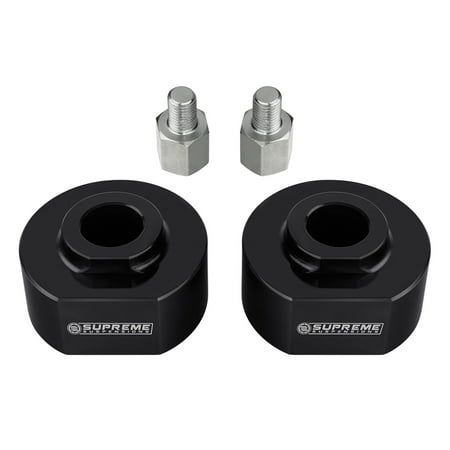Supreme Suspensions - F150 Lift Kit 2" Front Suspension Lift Pro Performance Crystalline Delrin F150 Leveling Kit Coil Spring Spacers + Stud Extenders Steel Ford F150 Leveling Kit 4WD 4x4 (Black) PRO