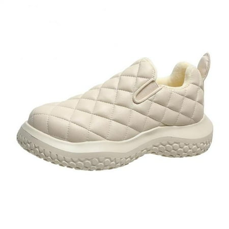 

Boots Bread Cotton Shoes Martin Boots Non-Slip Plus Velvet Waterproof Peas Shoes Velvet Diamond Pattern Martin Boot Loafer