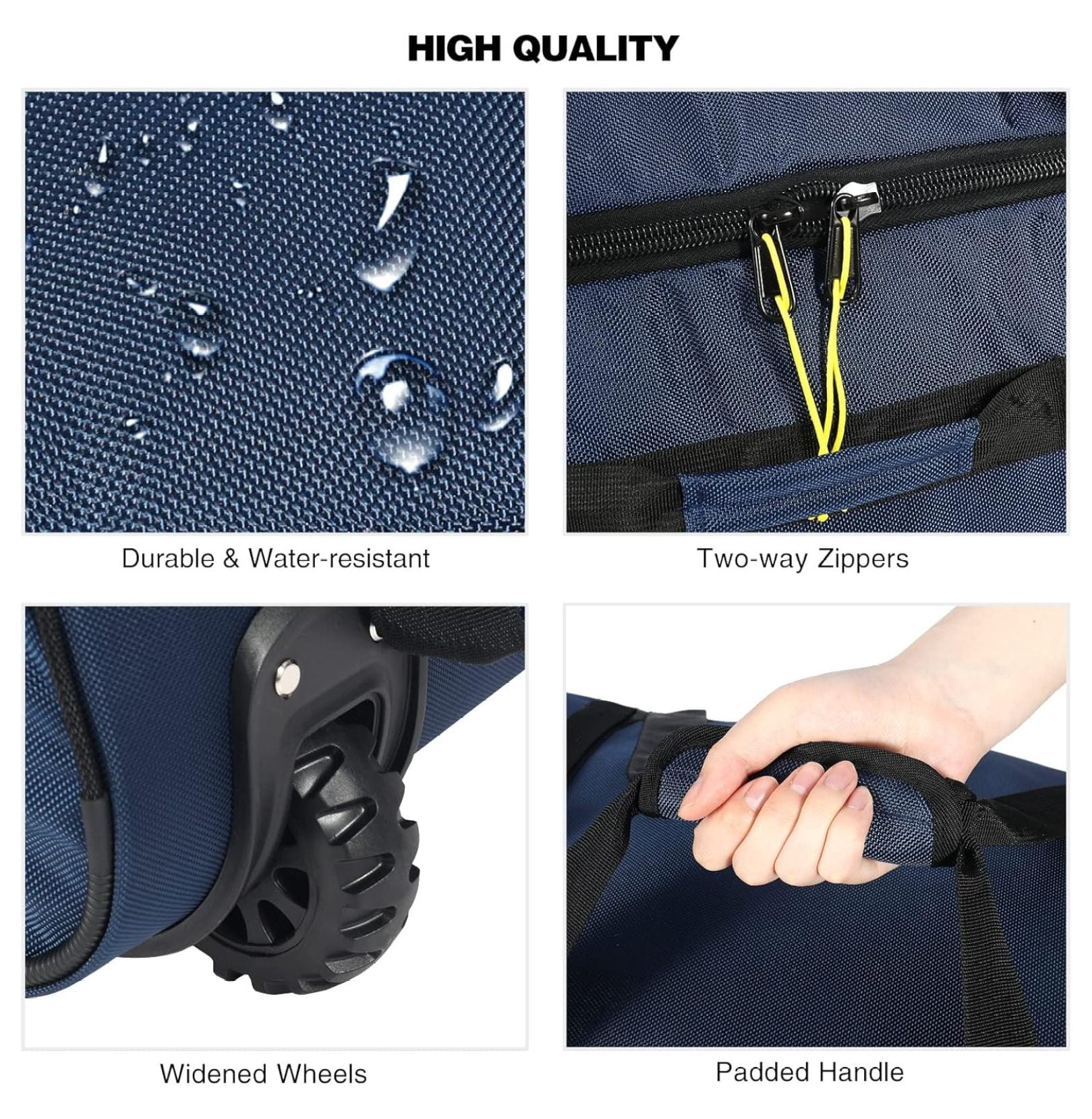 85L/120L/140L Foldable Duffle Bag with Wheels, Large Travel Duffel Bag