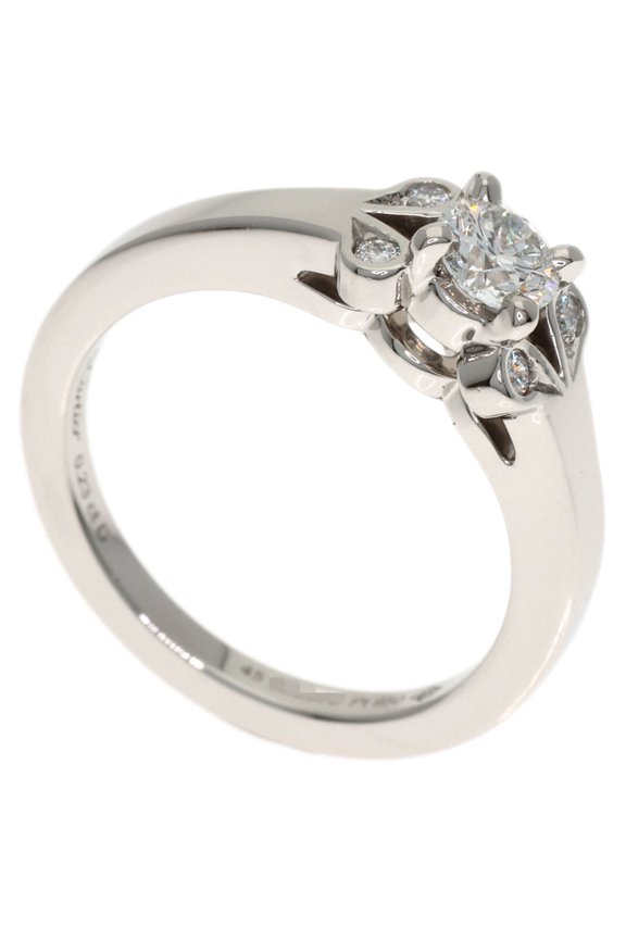Pre-Owned Cartier Ballerina Solitaire Diamond F-VS2-EX #45 Ring, Platinum PT950, Women's.