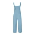 thumbnail image 7 of BLVB Women's Summer Casual Bib Overalls Baggy Sleeveless Suspender Wide Leg Beach Jumpsuits Rompers with Pockets, 7 of 7