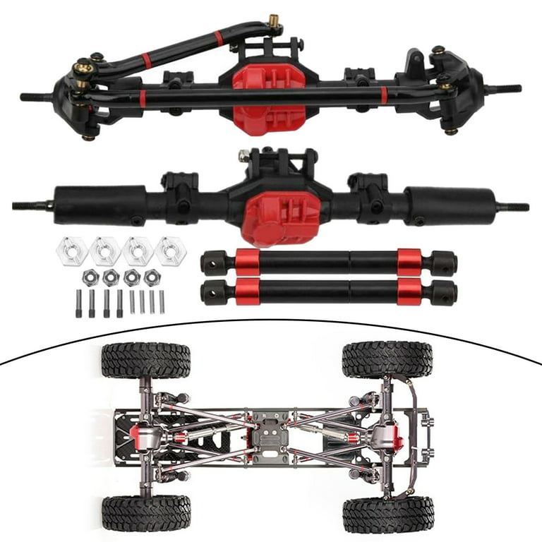 Front and Rear Bridge Axle Set for Axial SCX10 90046 1:10 Scale RC 