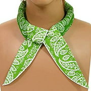 JellyBeadz Cold Therapy Cooling Neck Wrap Bandana / Cool Body Scarf Green Paisley