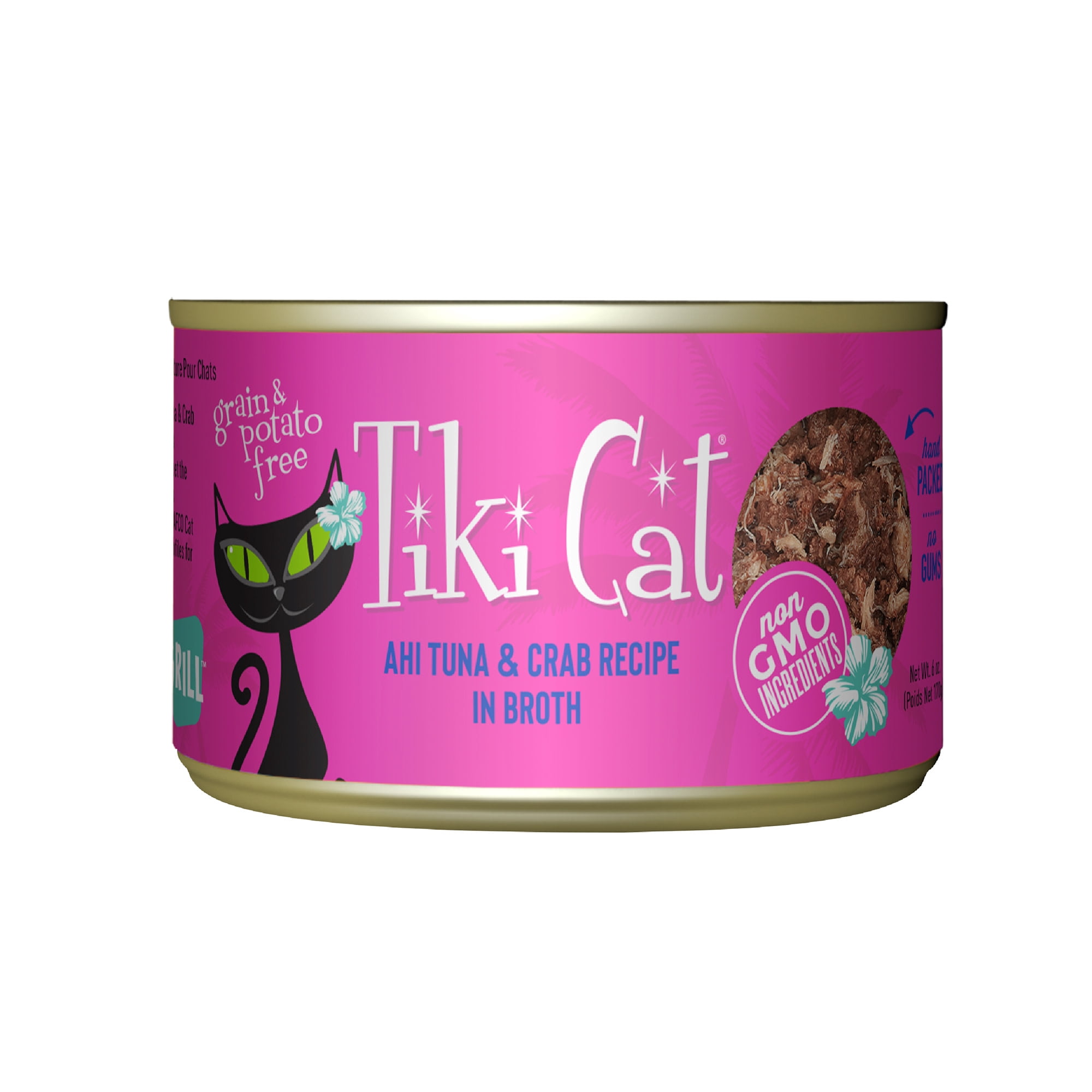 (6 pack) Tiki Cat Grill Wet Cat Food, Ahi Tuna & Crab, 6 oz. Can