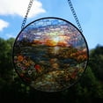 thumbnail image 2 of Moutain Landscape Stained Glass Suncatcher Window Hanging, Christmas 2025 Gift, Hanging Window Decor & Christmas Tree Decoration, 2 of 5