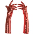 thumbnail image 2 of Women's Red Sequin Gloves Costume Accessory, 2 of 2