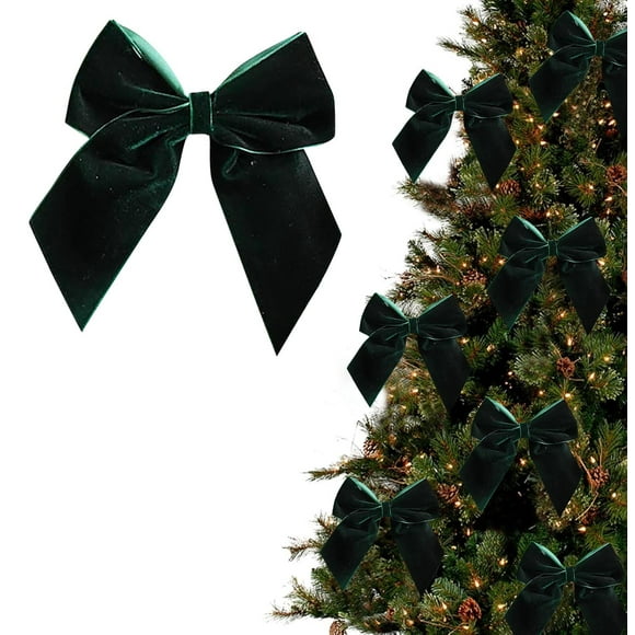 12 Of Velvet Bows For Christmas Tree Decoration Flower Garlands Flower Garlands Velvet Bows