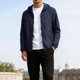 thumbnail image 5 of Mens Tops Manga Larga Color Sólido Bolsillo con Cremallera Al Aire Libre con Capucha Ropa Exterior Casual Poliéster Moda Blusa de Manga Corta, 5 of 9
