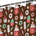 thumbnail image 3 of Brown Christmas Dessert Pattern Shower Curtain 36"x72" ,Bathroom Decorative Shower Curtains Set with 12 Hooks,Modern Waterproof Washable Shower Curtain, 3 of 6