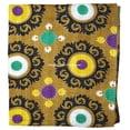 thumbnail image 2 of Handmade Kantha Quilt, Floral Pattern, Mustard Yellow with Purple and Green Accents Size ( King 108" x 108" ), 2 of 5