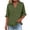 Green, variant on Women's Elbow Sleeve V Neck Shirts Button Tunic Blouse Solid Simple Casual Plus Size Tops Purple L