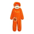 thumbnail image 6 of Halloween Pumpkin Onesie Adult and Kids Plush Fleece Hooded Funny Cozy Pajamas Jumpsuit Thickened Casual Loungewear Outfits 140, 6 of 6