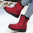 thumbnail image 3 of Winter Snow Boots for Women Seniors Waterproof Platform Wedges Fleece Lined Mid Calf Work Booties Cold Weather, 3 of 5
