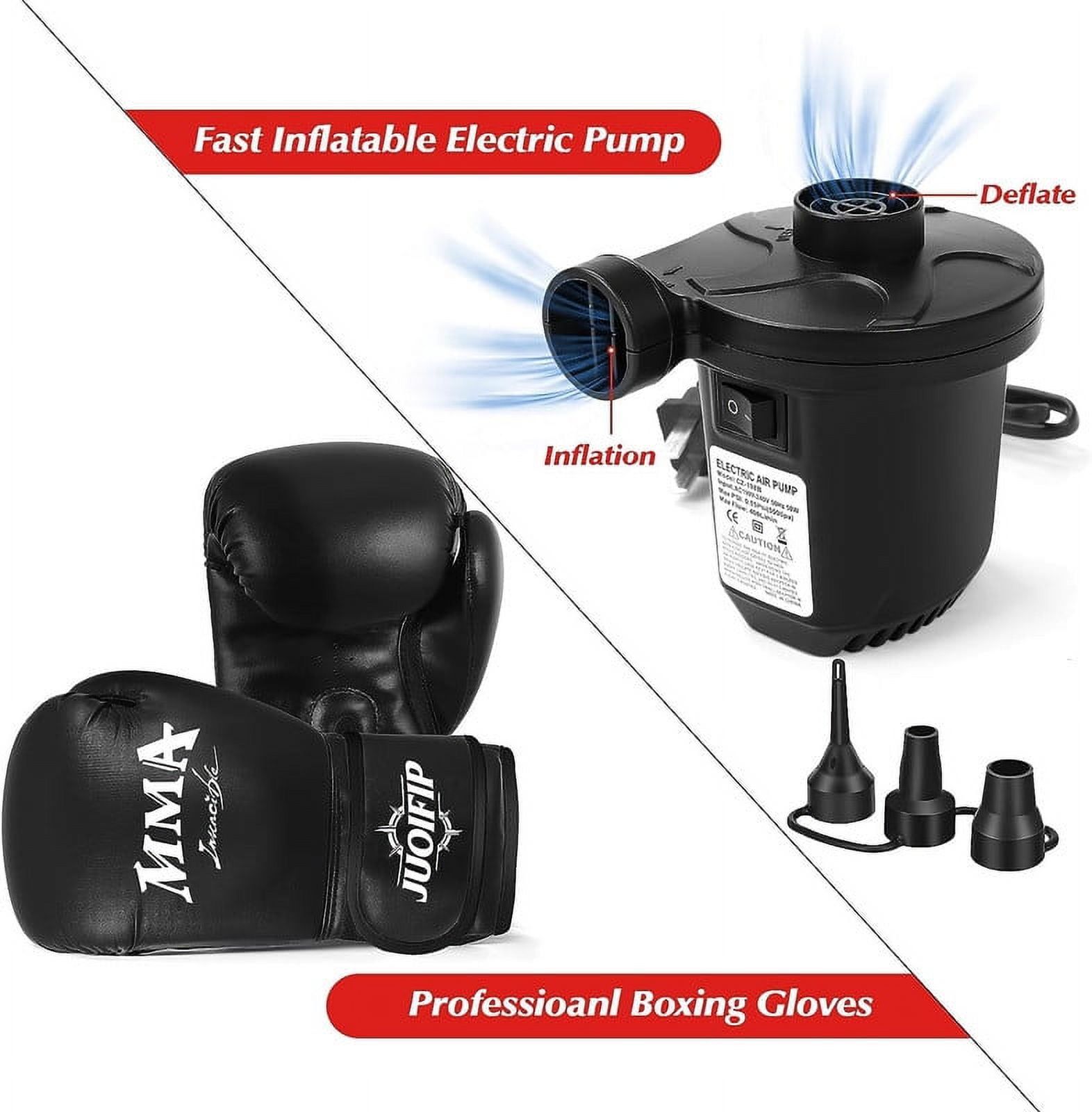 JUOIFIP Freestanding Heavy Punching Bag Set with Gloves, Red