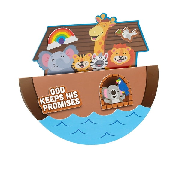 Fun Express 10" x 7 3/4" Noah’s Ark Rocking Paper Plate Craft Kit - Makes 12