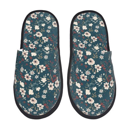 

Tideii Vintage Floral for Home Indoor Cotton Slippers Autumn and Winter EVA Plush Slippers Household Supplies Unisex-Large