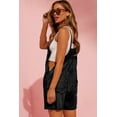thumbnail image 3 of Women's Black Casual Denim Romper with Grommet Tie Straps, 3 of 12