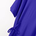 thumbnail image 4 of QUINDOS Pajamas for Women Plus Size Satin Long Nightgowns for Women Pleated Front Short Sleeve Sleep Dress Casual Solid Crew Neck Loose Sleepwear Night Dress, 4 of 5