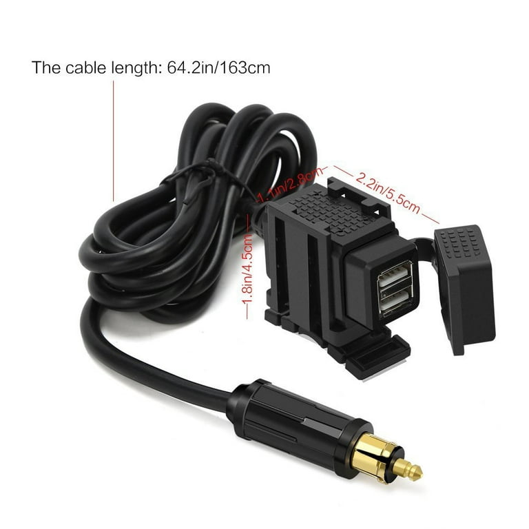 Leke Motorcycle 5V/3.1A Dual USB Charger Adapter Powerlet Din Hella Socket  for BMW 