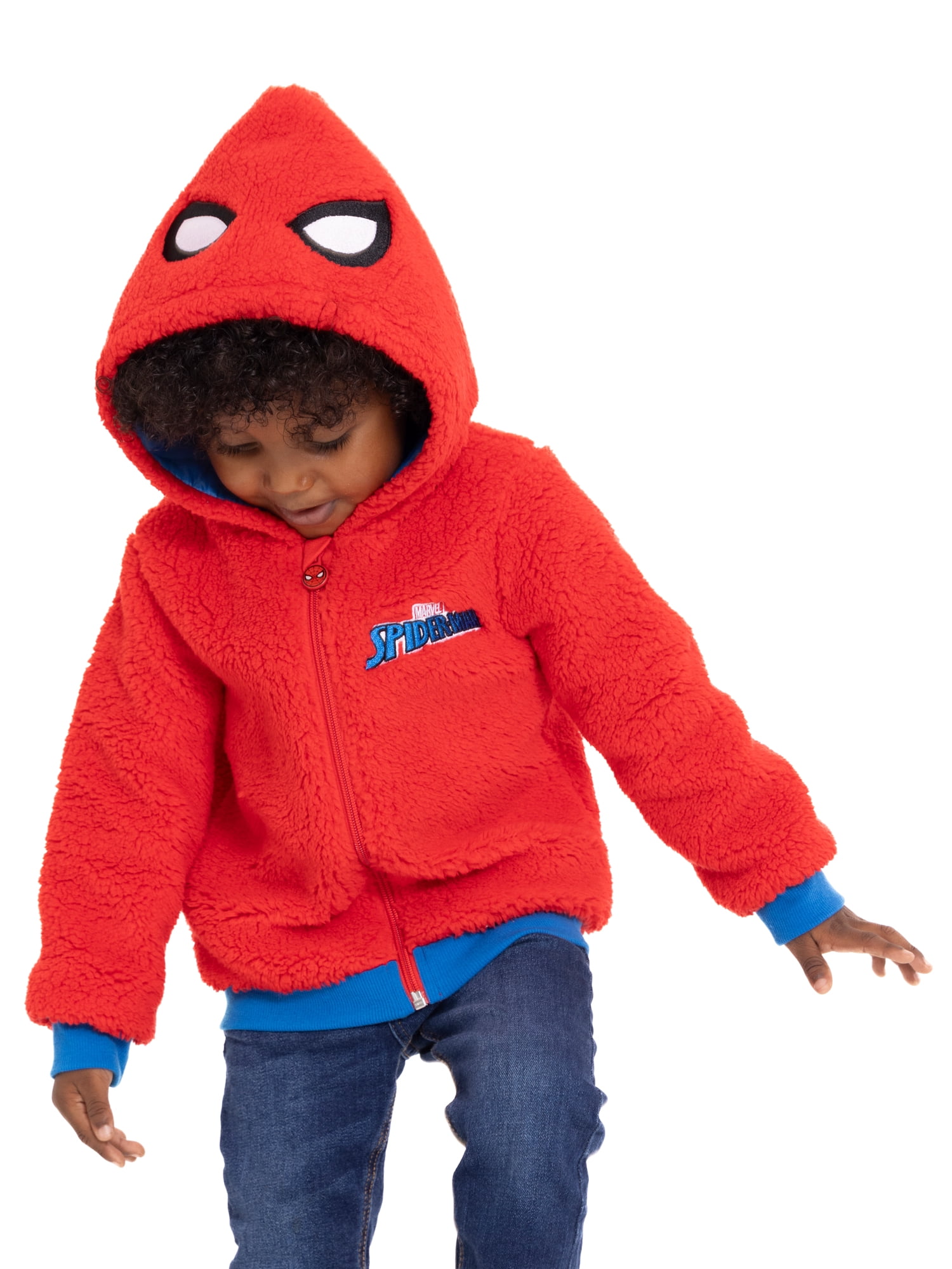 Spider-Man Toddler Boys Plush Fleece Full-Zip Cosplay Hoodie, Sizes 12M-5T
