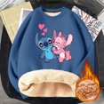 thumbnail image 1 of Sudadera de cuello redondo de Disney Stitch para adultos, sudaderas gruesas cálidas de Anime de dibujos animados, ropa de manga larga, regalo de cumpleaños lindo, Invierno, 1 of 4