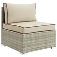 thumbnail image 1 of Modway Repose Rattan & Fabric Patio Armless Chair in Light Gray and Beige, 1 of 5