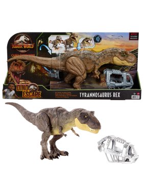 Jurassic World Stomp 'N Escape Tyrannosaurus Rex Camp Cretaceous Dinosaur Toy For 4 Year Olds & Up