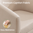 thumbnail image 6 of Mid Century Modern Barrel Accent Chair, Upholstered Club Chair with Comfy Armrest and Stable Wood Legs for Bedroom, Living Room, or Reading Corner (Beige), 6 of 12