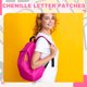 thumbnail image 5 of Parches de letras de chenille de 4", parches de iniciales de chenille negra A-Z (letra C), 5 of 6
