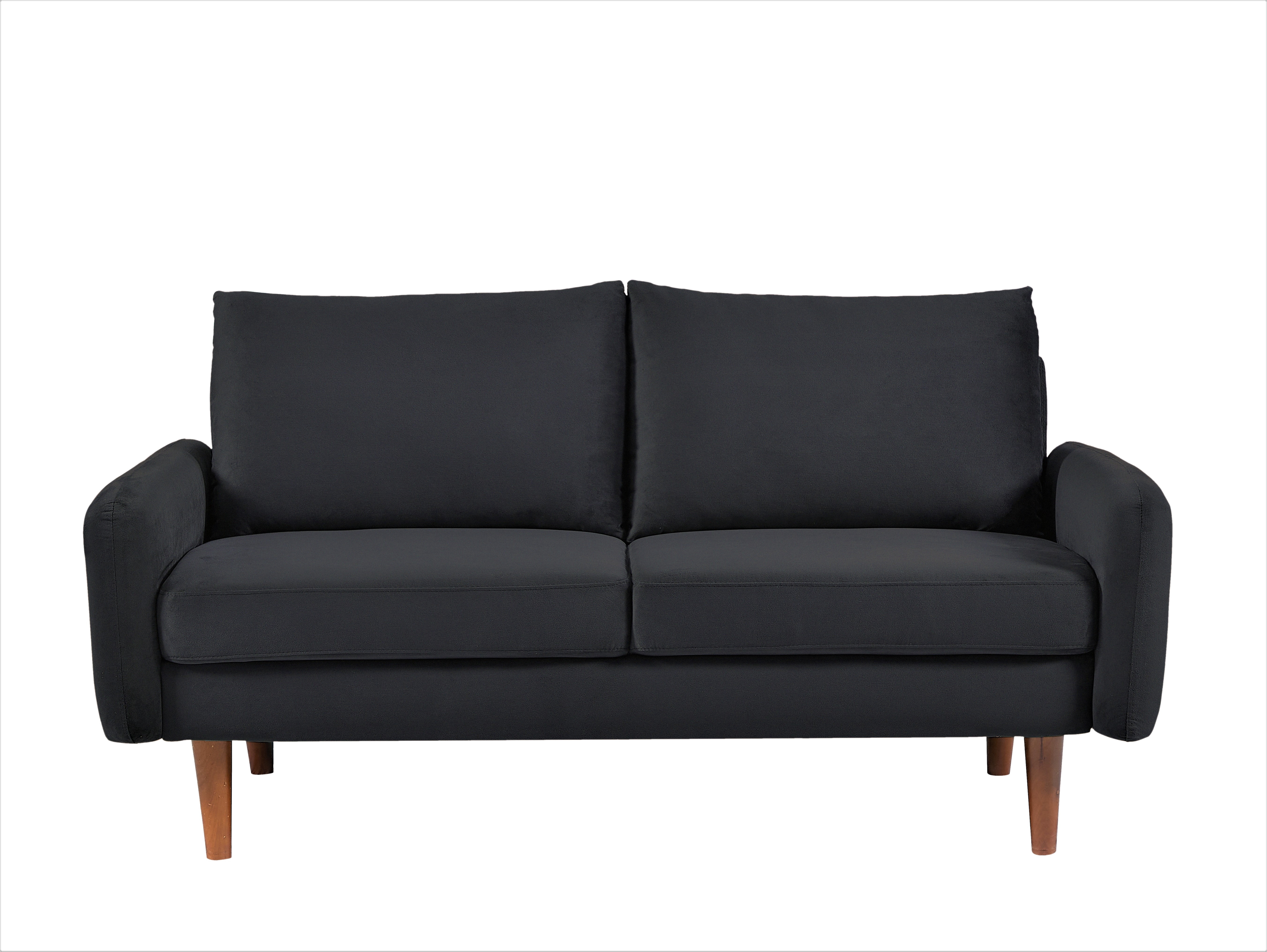 Uspridefurniture 2 Piece Modern Polyester Sofa And Loveseat Set Black