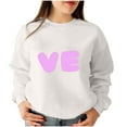 thumbnail image 2 of WREESH Couple Sweatshirts Matching Love - Lo Ve - Valentines Sweatshirts Crewneck Pullover Tops Anniversary Wedding Gifts for Him and Her White, 2 of 5