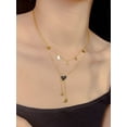 thumbnail image 3 of Zhuge Colgante de collar hecho a mano, collar con colgante de corazón de doble capa (oro, corazón blanco), 3 of 5