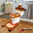 thumbnail image 5 of YIMWNYI 4-Piece Christmas Toilet Decoration Set, Toilet Cover Rug Mat, Festive Bathroom Decor, Holiday Home Accessories, Cozy Christmas Decorations, Washroom Decor Set, 5 of 6