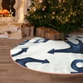 thumbnail image 5 of Fotbe Navy Blue Anchor Pattern Christmas Tree Skirt, Tree Skirts Plush Christmas Decorations, Christmas Tree Skirts Xmas Decorations Holiday Party Decor-30", 5 of 6