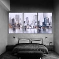 thumbnail image 3 of wall26 - 3 Plane Canvas Wall Art - Abstract City Oil Painting for Living Room - Modern Home Art Stretched and Framed Ready to Hang - 24"x36" x 3 Panels, 3 of 4