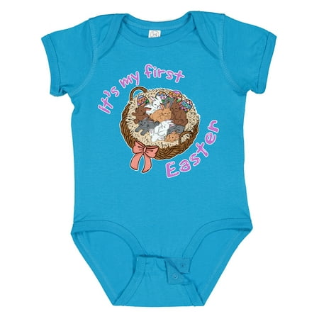 

Inktastic It s My 1st Easter Cute Bunnies in Basket Gift Baby Boy or Baby Girl Bodysuit