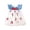 White, variant on HAOTAGS Girls Dresses Ruffles Sleeve Fashionable Smock Neck Summer Denim Dress White Size 18