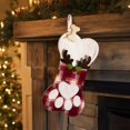 thumbnail image 6 of Plaid Puppy Christmas Stocking, Decorative Fabric Accent, Reusable Room Styling, for Dining Room, Living Room, Fireplace and Christmas Party Decor, 6 of 8
