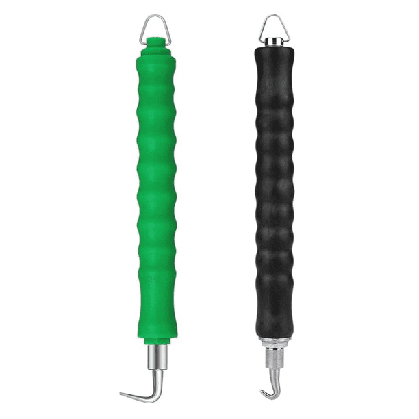 2 ganchos de alambre para barras de refuerzo, herramientas de flejado de valla de torsión de metal de hormigón para reducir la fatiga de la mano (curva y recta) LingWen 8390615981101